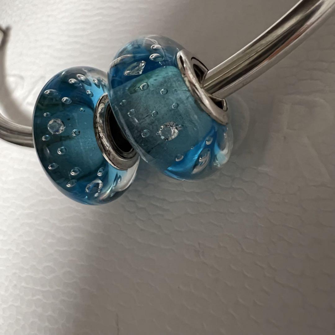 パンドラShimmering Droplets チャーム　2個セット 専用 PANDORA パンドラ ムラノガラスチャーム 2個 - メルカリ