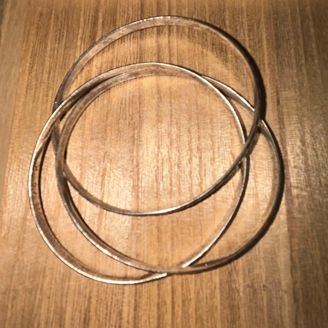 ハワイアンジュエリー バングル シルバー925 7.5K 刻印 私 ハワイアンジュエリー バングル シルバー925 7.5K 刻印 私