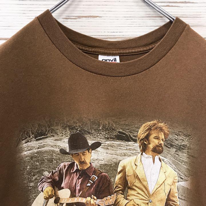 《USA製》anvil☆Tシャツ XL デカロゴ ブラウン 茶色 T152