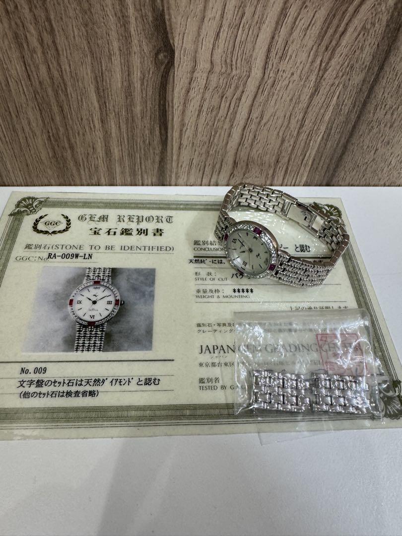 世界有名な 美品リズ メルカリ - 999.5 PLATINUM 天然ルビーダイヤFINE LZ-106 時計
