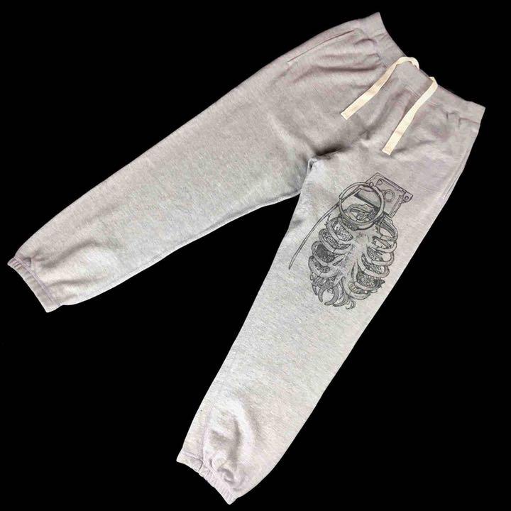 新品 肋骨 あばら骨 骸骨 内臓 臓器 手榴弾 グロテスク スウェット パンツ