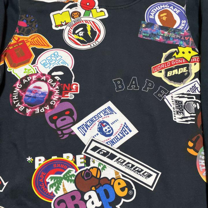 APE BAPE kaws MULTI 総柄 パーカー BABY MILO L