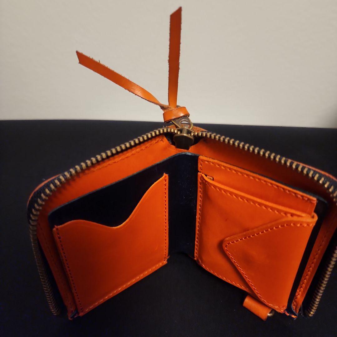 Rotar オレンジレザー二つ折り財布