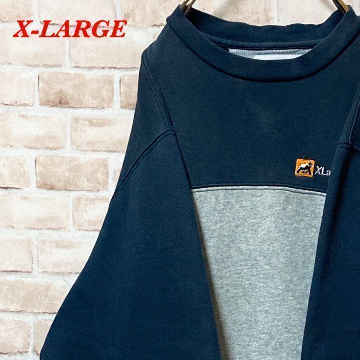 【希少】X-LARGE エクストララージ　スウェット　刺繍ワンポイント　2色