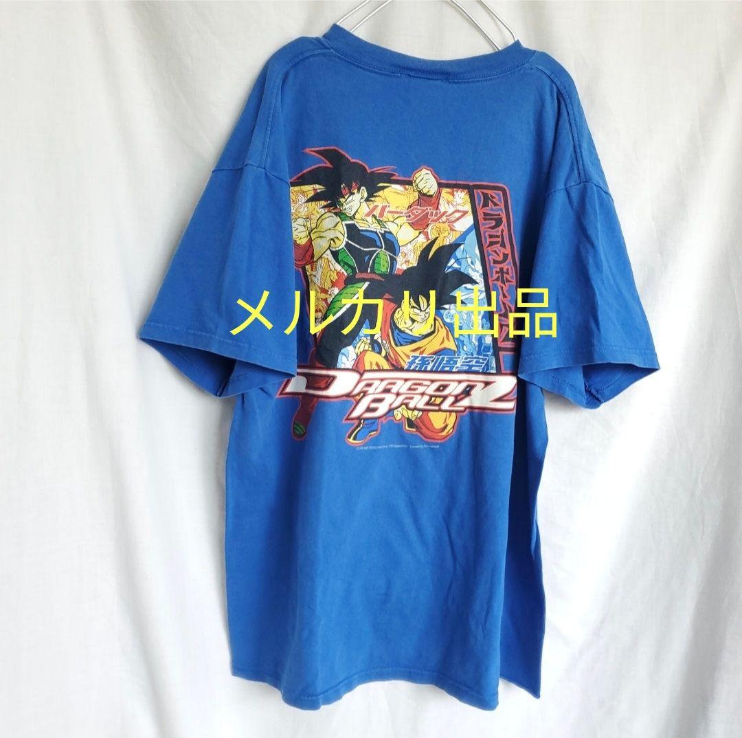 ドラゴンボール　バーダック 悟空 USA カタカナ ロゴ 半袖 tシャツ青 ドラゴンボール バーダック 悟空 USA カタカナ ロゴ 半袖 t