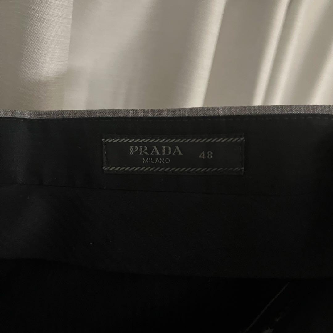 PRADA gray wool full length slacks