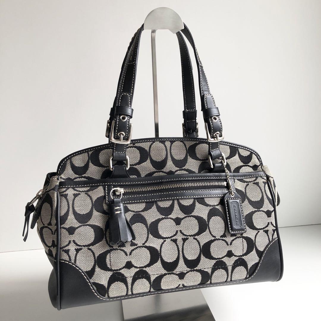 極美品 COACH コーチ ハンドバッグ シグネチャー レザー
