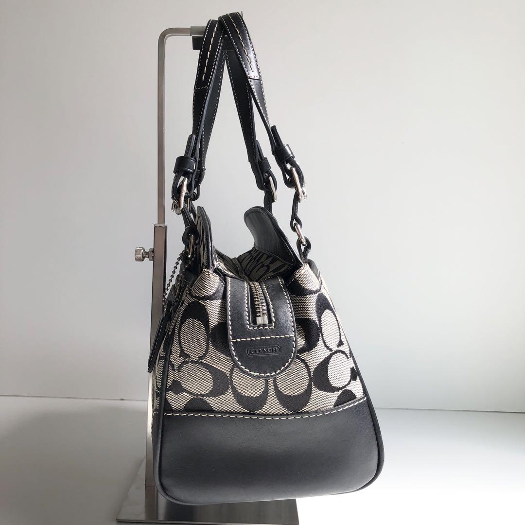 激安大特価！ 極美品 COACH コーチ ハンドバッグ シグネチャー レザー バッグ