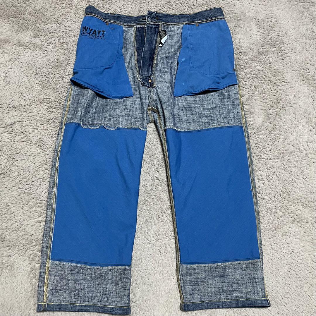 極太POLO JEANS ヴィンテージ ワイドダブルニーデニムワークYKKUSA - メルカリ