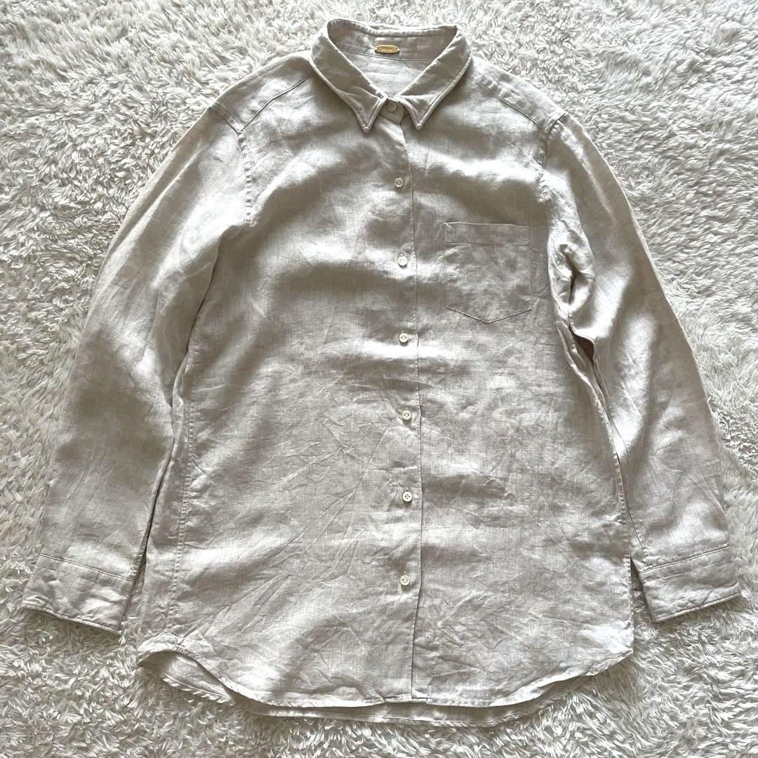 タグ付新品　ドゥーズィエムクラス　リネンワイヤーウォッシュシャツ　ベージュ Deuxieme Classe（ドゥーズィエムクラス）の「LINEN ワイヤー