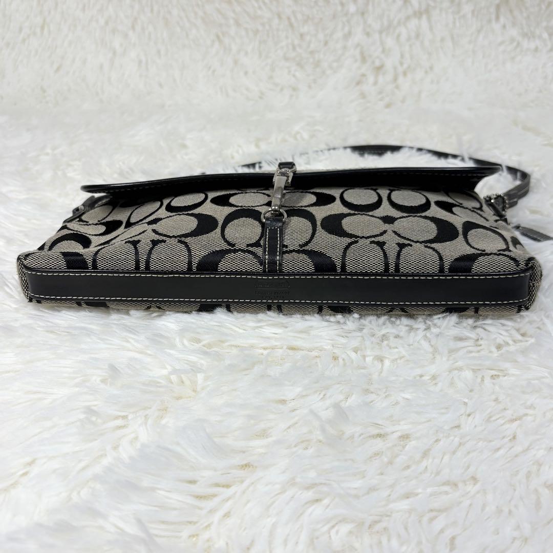 COACH コーチ シグネチャー クリップデミ ミニハンドバッグ 黒