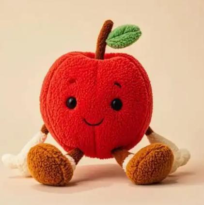 リンゴの形のぬいぐるみ