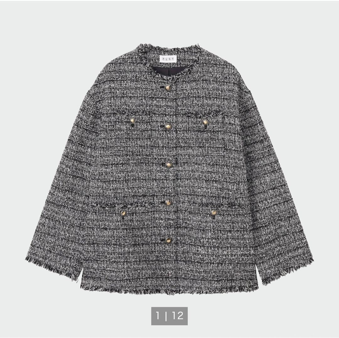 【新品・タグ付き】プラステ ツイードノーカラージャケット