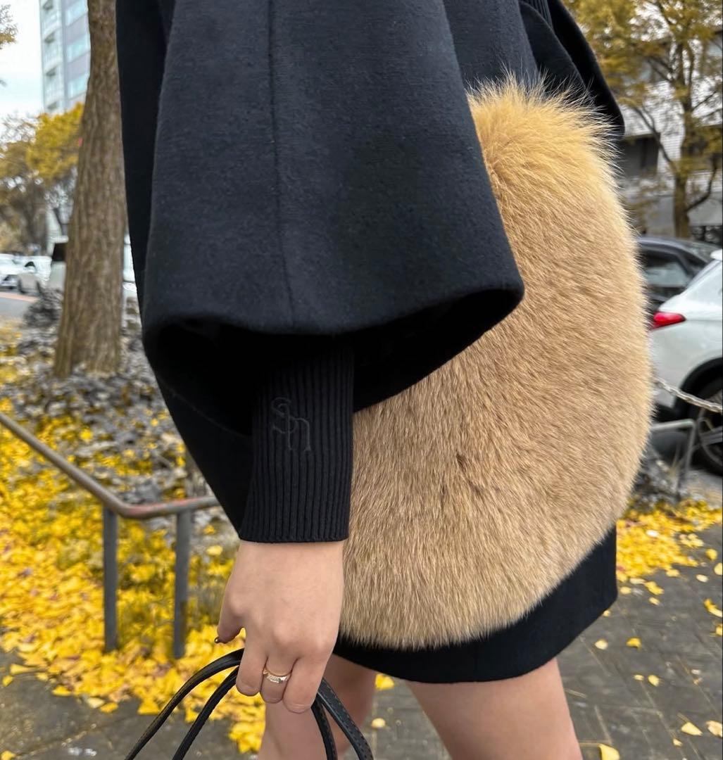 一度のみ着用] sheller pocket fur cocoon coat - メルカリ