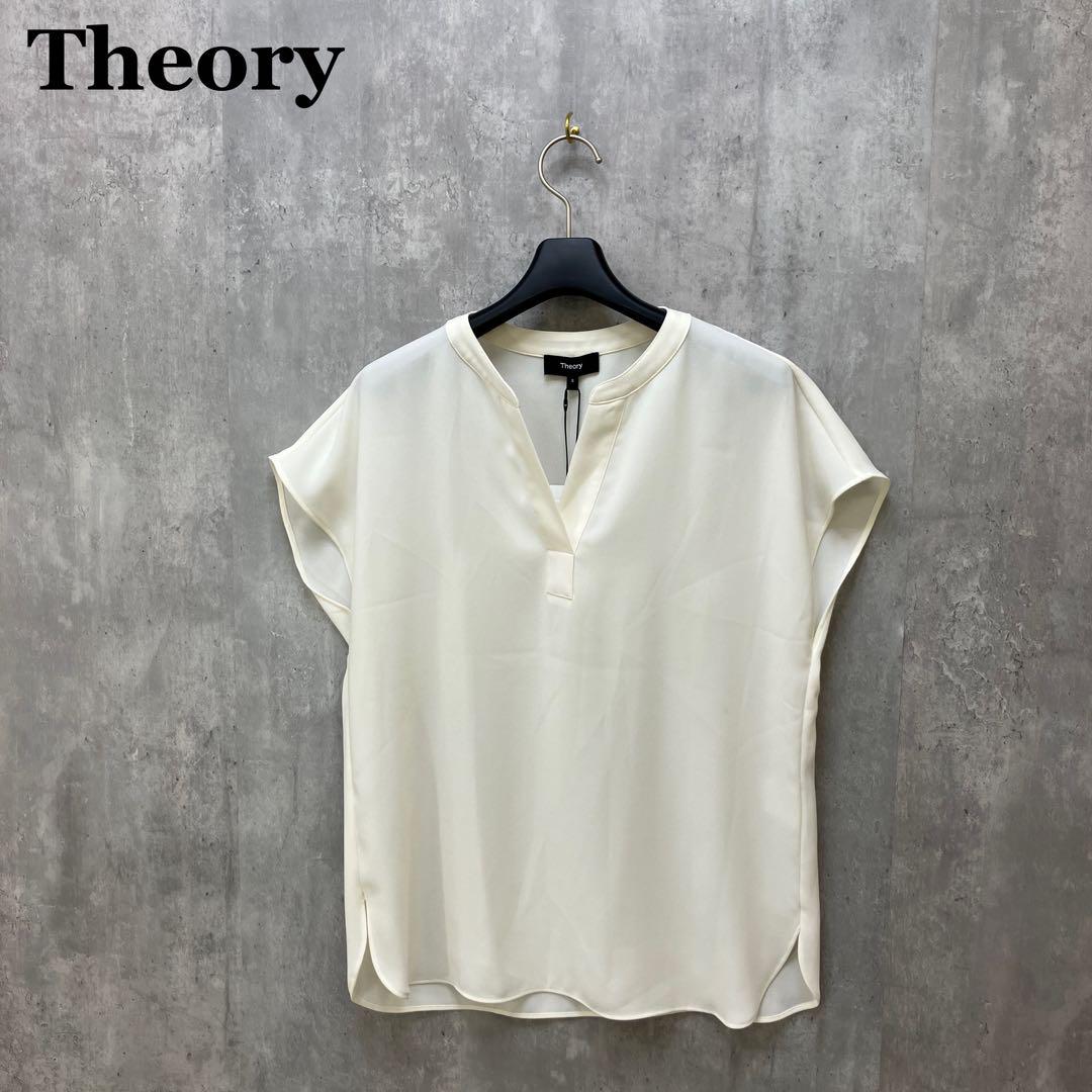 新品 Theory 23SS スキッパーネックプルオーバーブラウス S