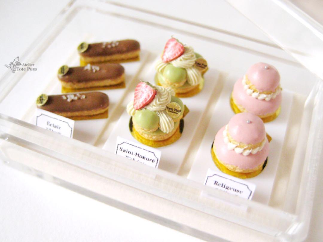 ミニチュア 1/12 フランス菓子 ケーキ セット ドールハウス 粘土 スイーツ