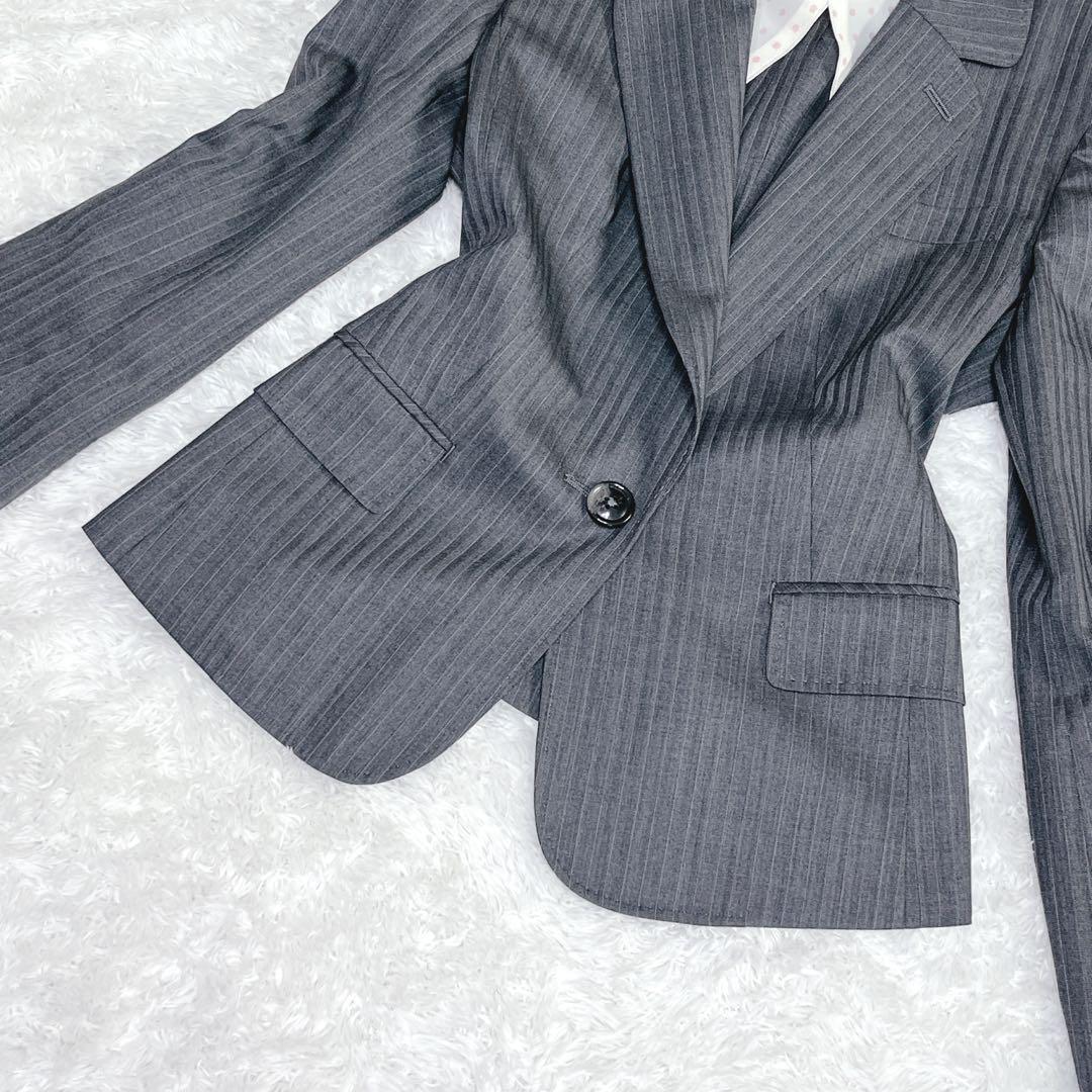 【美品】 N♡LINE PRECIOUS スカートスーツ　シルク混　ストレッチ黒 AOYAMA 【洋服の青山】セットアップ可 テーラードジャケット