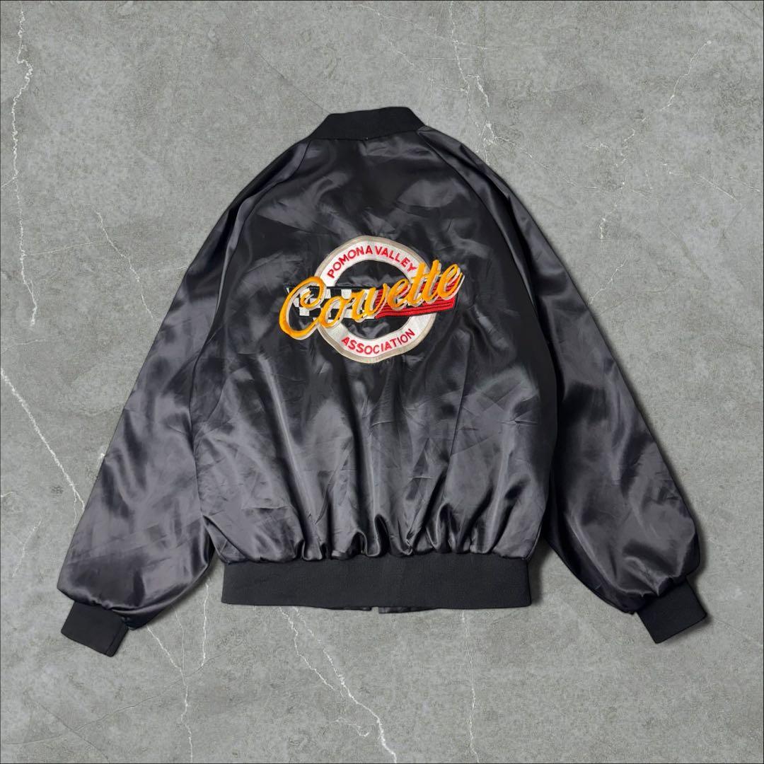 90s 米国製 King Luie 刺繍ロゴ Corvette ナイロンブルゾン