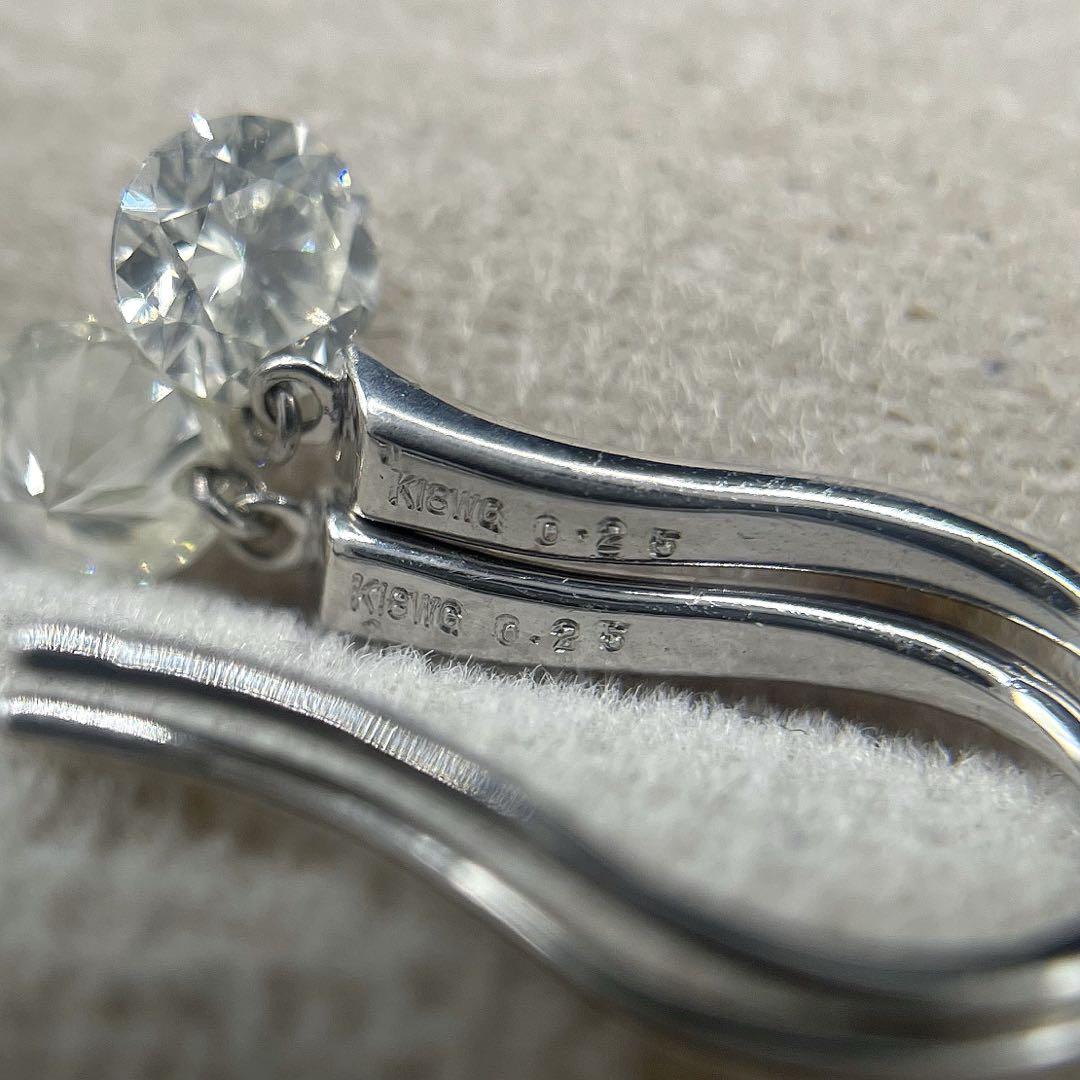 JG62☆高級 ダイヤモンド0.5ct K18WG ピアス - メルカリ