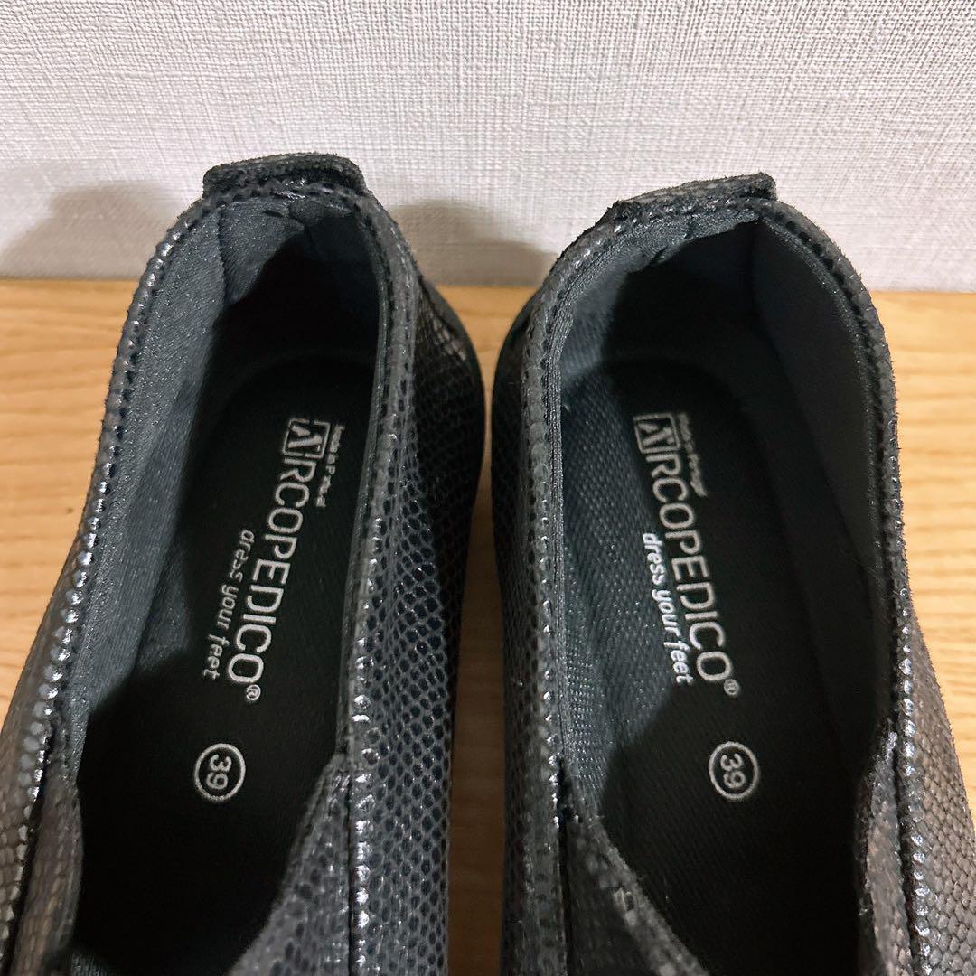 未使用級☆ARCOPEDICOフラットパンプス ストラップ 超軽量 25cm