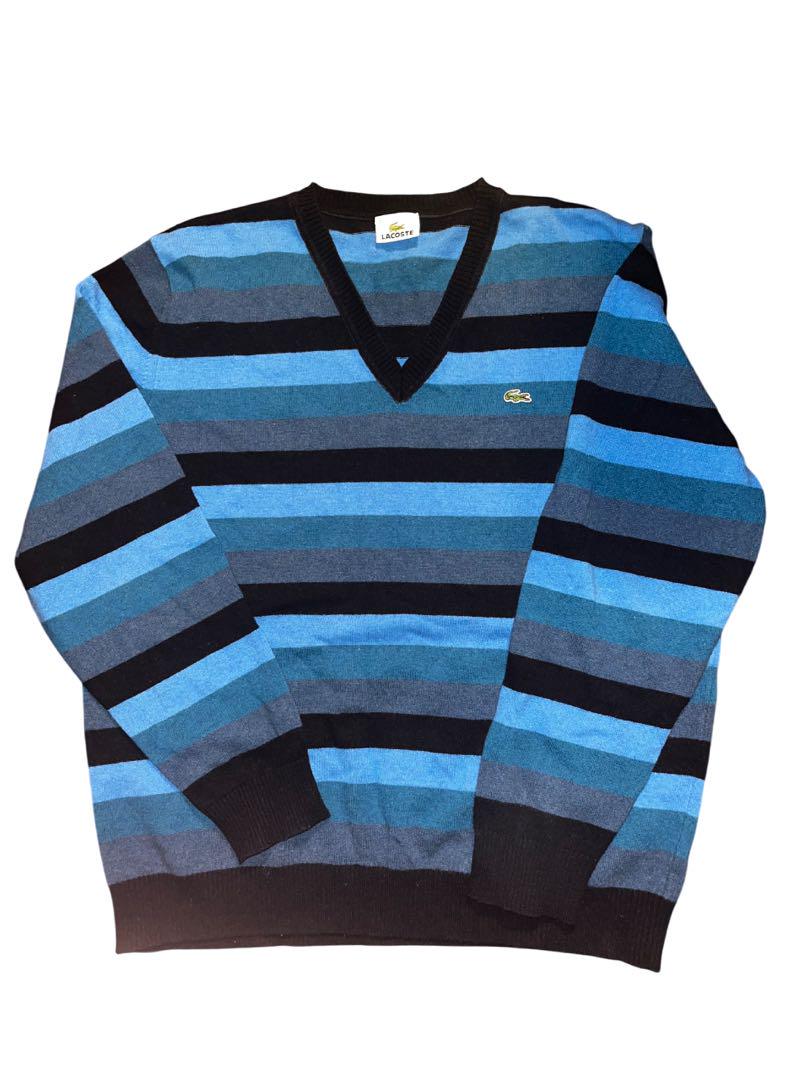 ヴィンテージLACOSTE ストライプ Vネック セーター Vintage Lacoste V-Neck Knit Sweater – Aimé Leon Dore