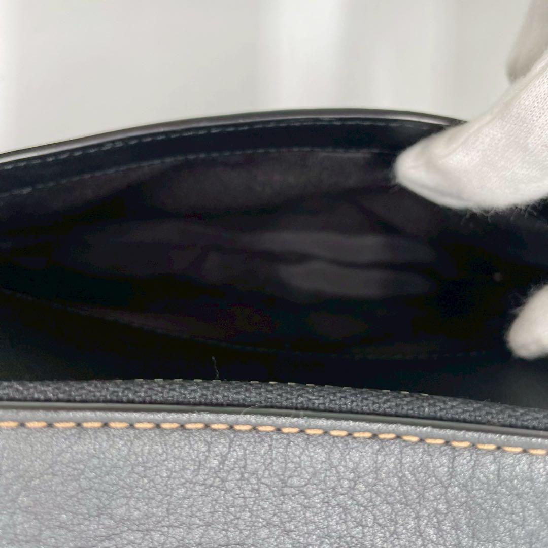 極美品】 coach コーチ ショルダーバッグ オールレザー ブラック