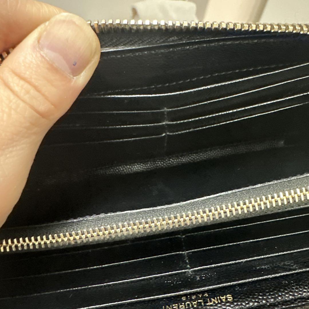 YSL ブラックレザー長財布