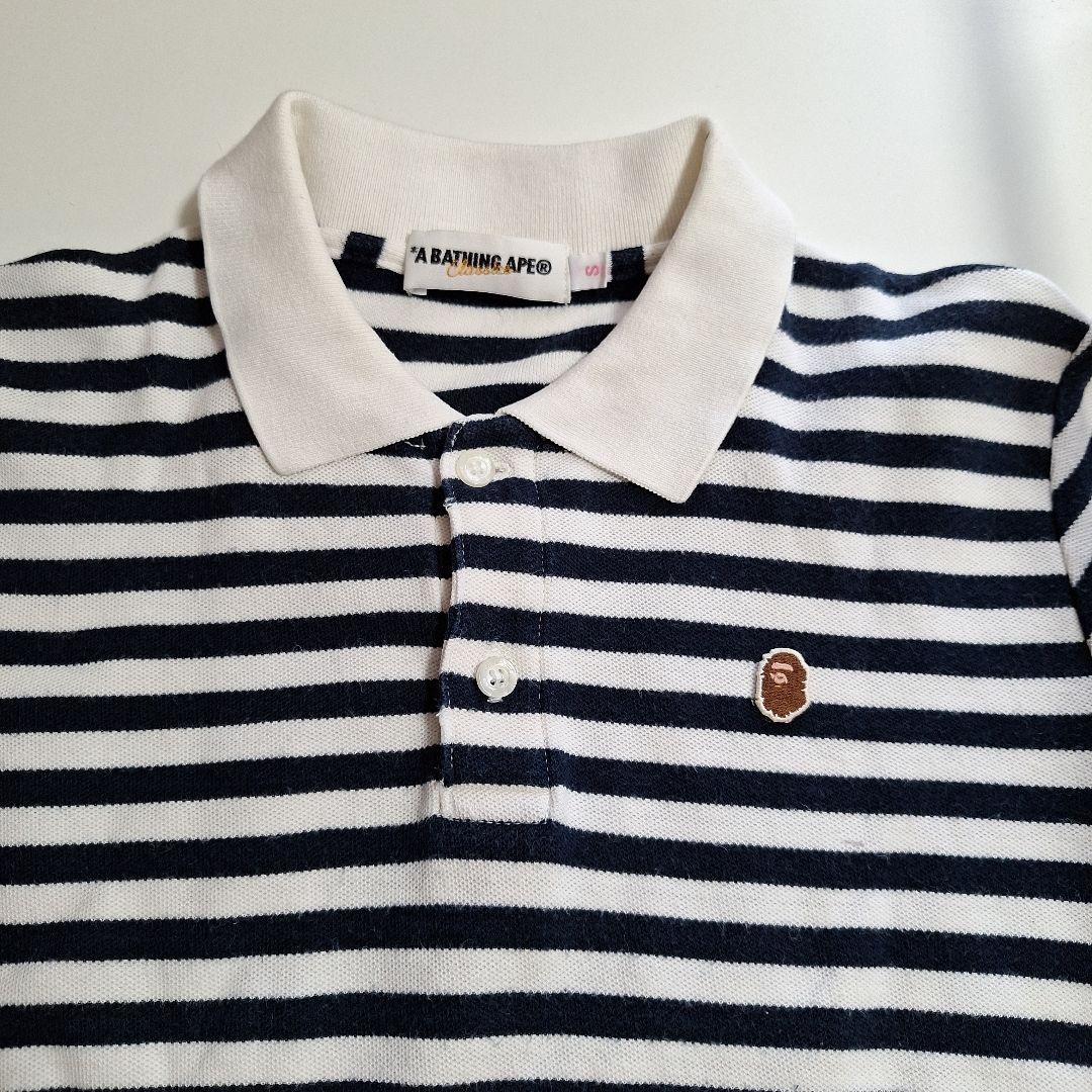 A BATHING APE ストライプ 半袖ポロシャツ - メルカリ