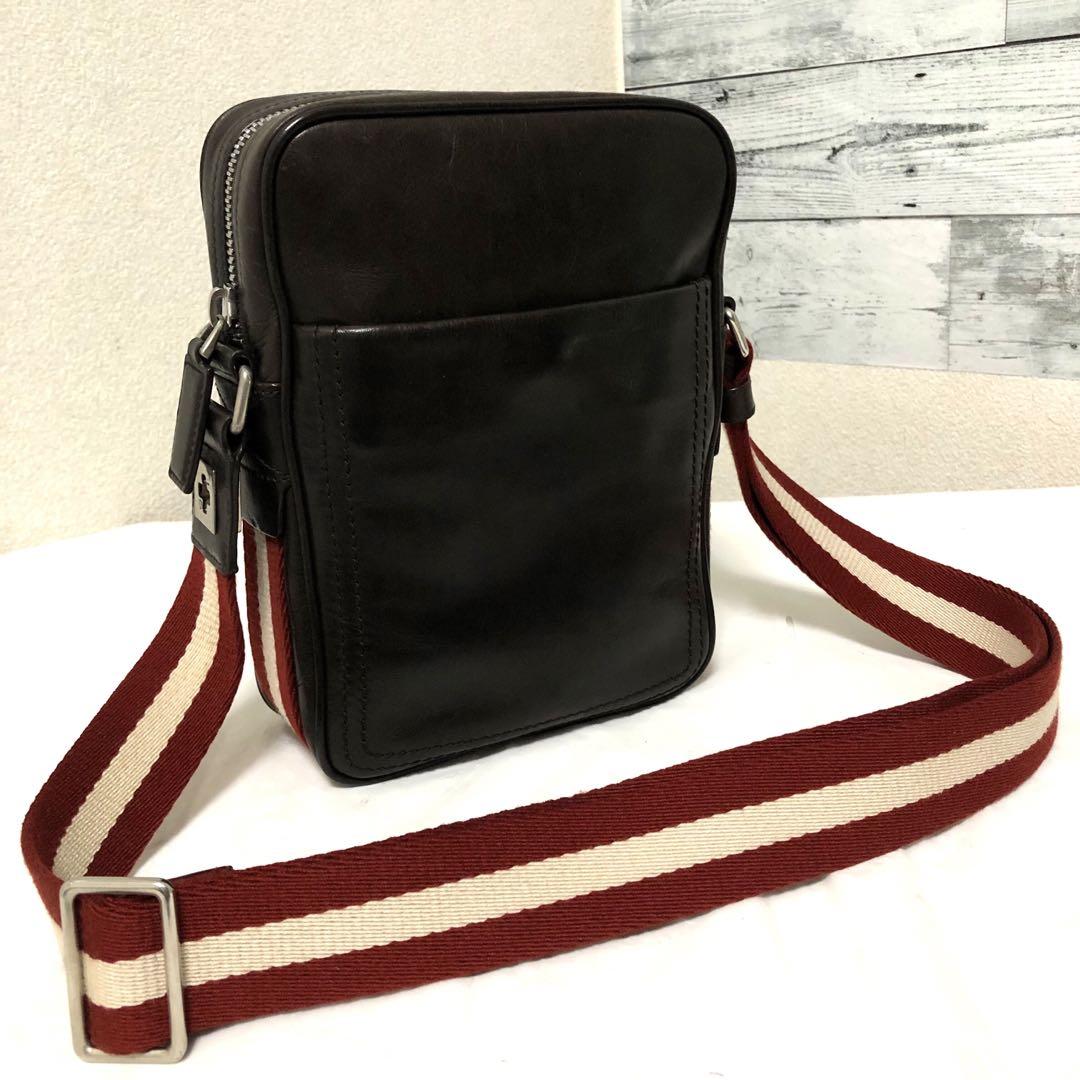 Bally - BALLY バリー ストライプ レザー ショルダーバッグ