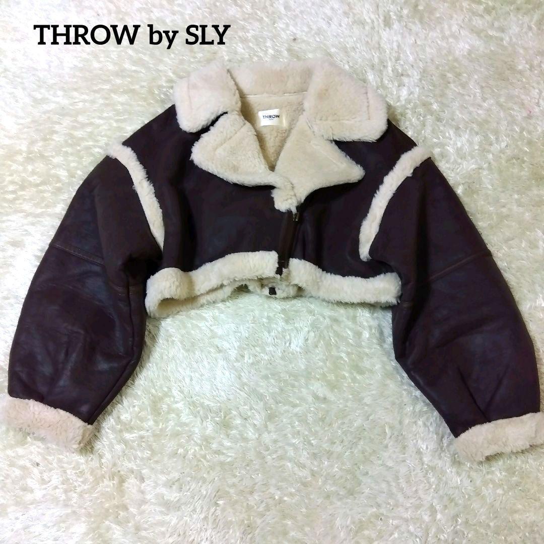 THROW by SLY　フェイクレザージャケット　ボアジャケット　ムートン