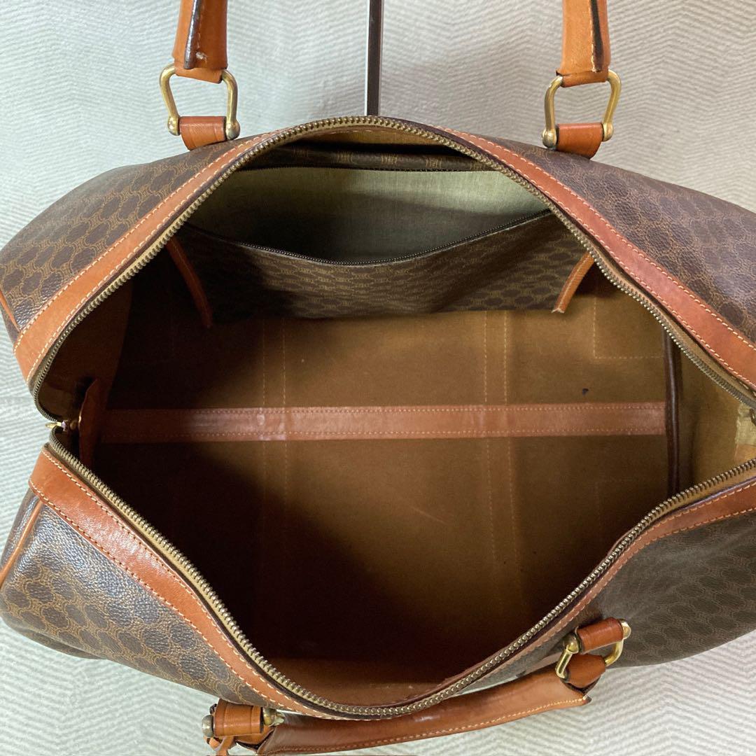 CELINE ボストンバッグ　マカダム　トリオンフ　レザー　PVC 鍵付き CELINE ボストンバッグ マカダム トリオンフ レザー PVC 鍵付き