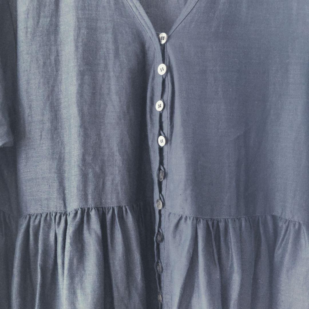 Vlas Blomme Light Linen ボタニカルダイリネンドレス紺 - メルカリ