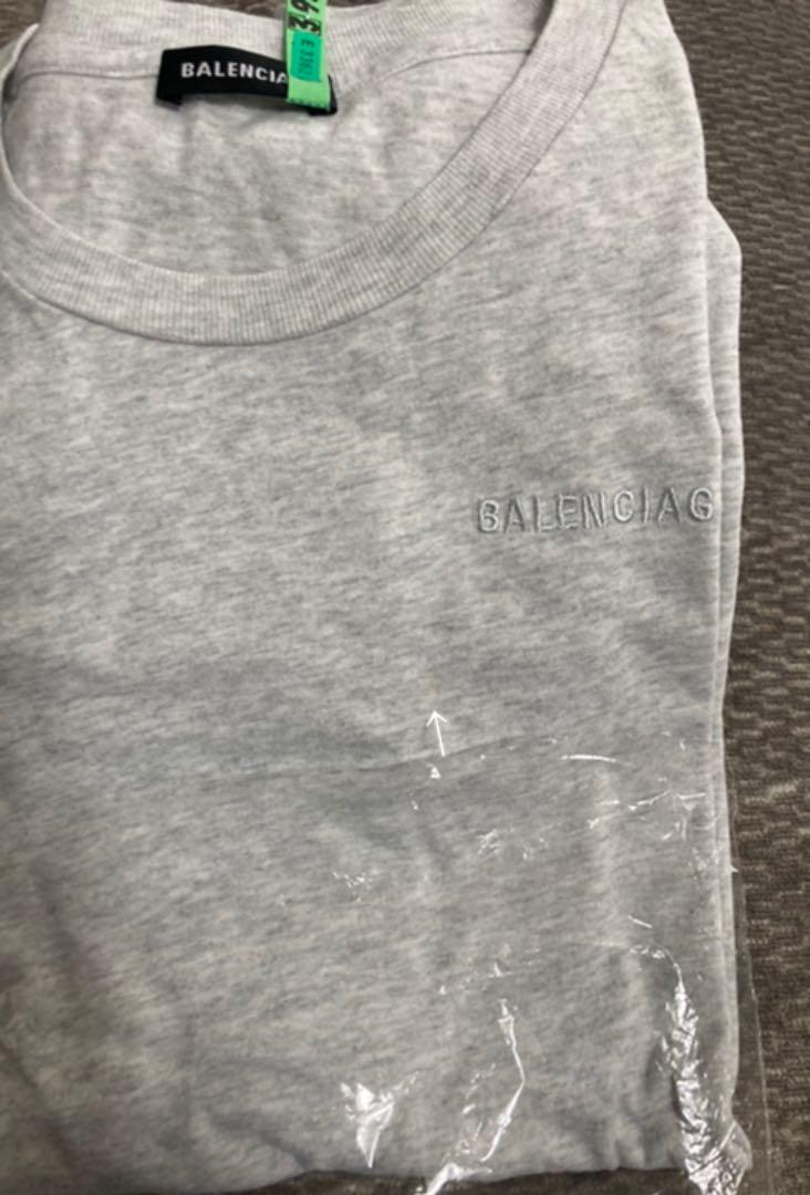 BALENCIAGA バレンシアガ Tシャツ ロゴ 無地 グレー 10