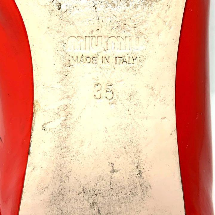 数量は多 22 ★人気★ミュウミュウ バレエシューズ エナメル リボン ビジュー 35 - フラットシューズ/バレエシューズ