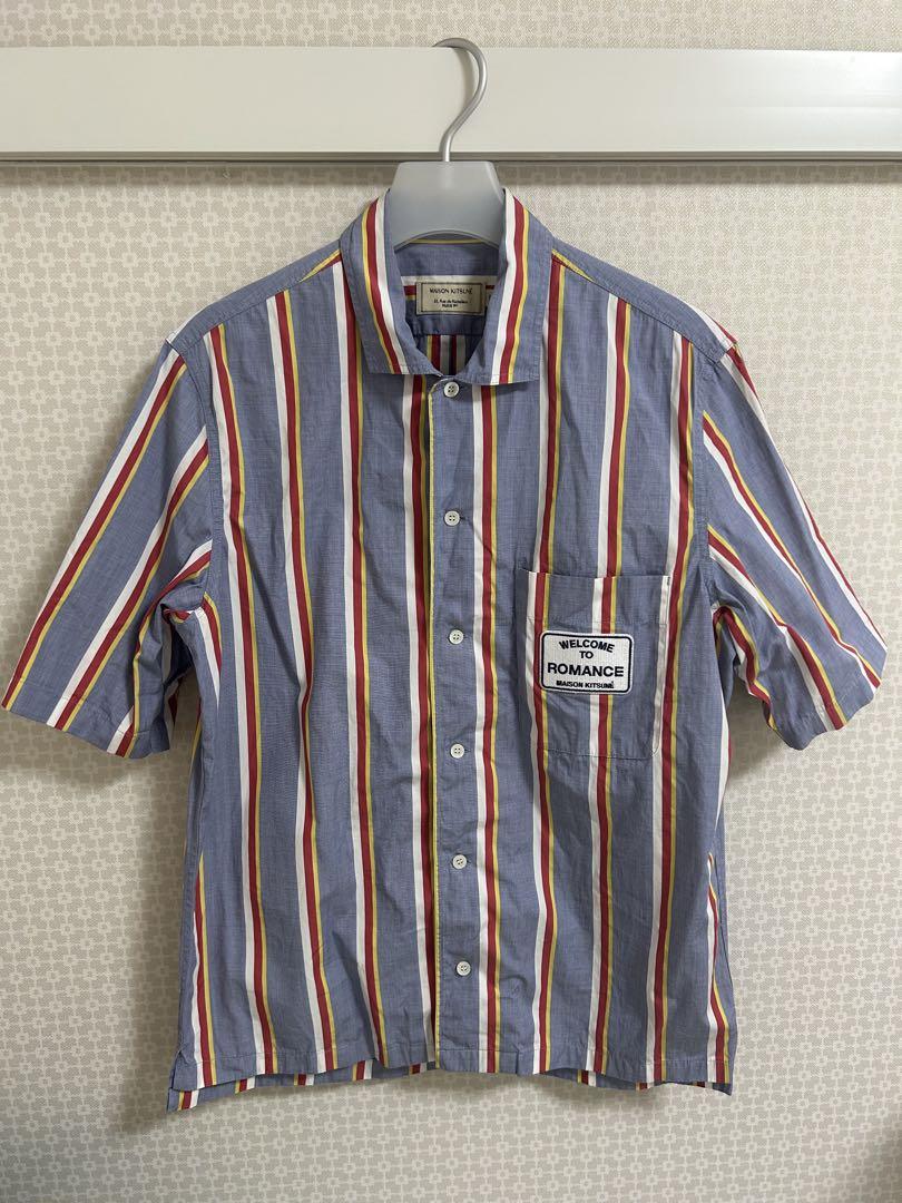 MAISON KITSUNÉ ストライプ半袖シャツ 38