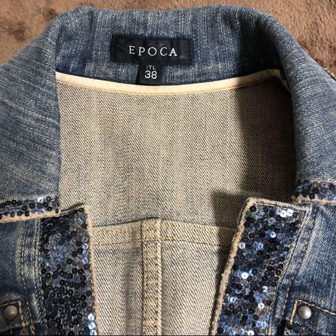 【ラクーン】【38】EPOCA♡エポカ デニムジャケット 羊革 レディース レディース エポカepoca デニムジャケット Gジャン 38 Mサイズ