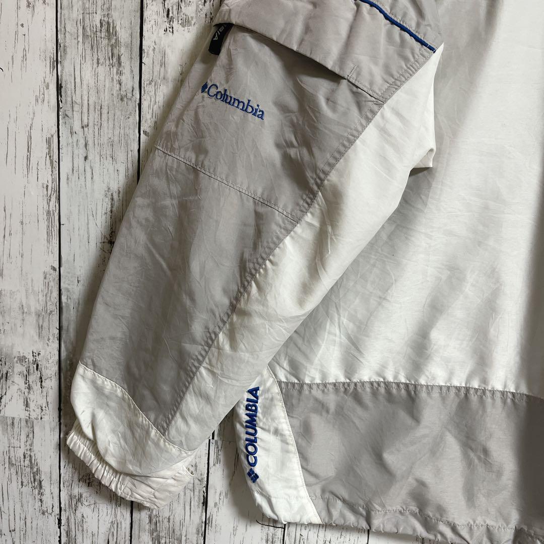 90s コロンビア マウンテンパーカー グレー系 刺繍ロゴ L相当 古着3184