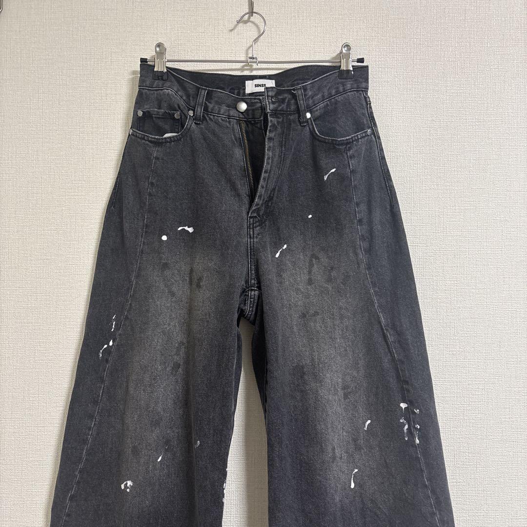 【SINSS】バギーシルエットカーブデニム Baggy silhouette curve denim / バギーシルエットカーブデニム