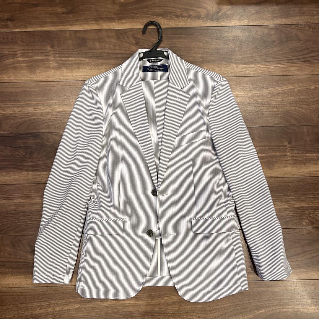 《中古超美品》　ナノユニバース　上下ストライプセットアップ　Sサイズ