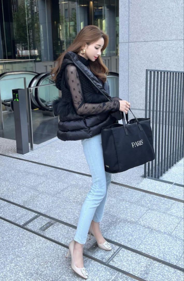 PARISロゴ ブラックキャンバストートバッグ
