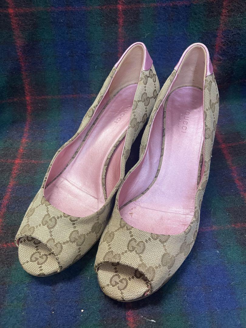 【お値下げ】GUCCI パンプス23.5cm GUCCI グッチ オープントゥーパンプス ハイヒール パンプス 23.5