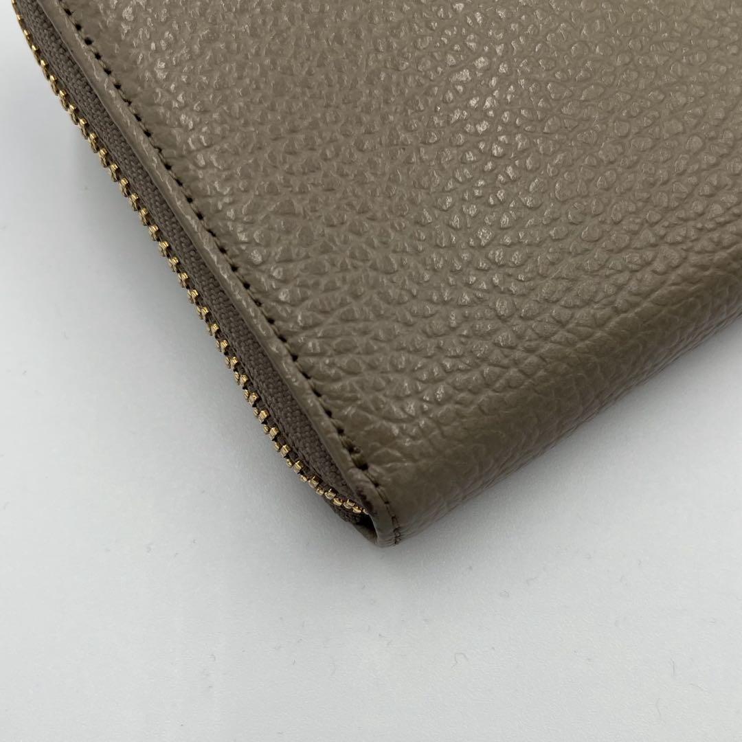 ✨良品✨denHAMANO 傳濱野　ミーティアウォレット　ベージュ　シボ革