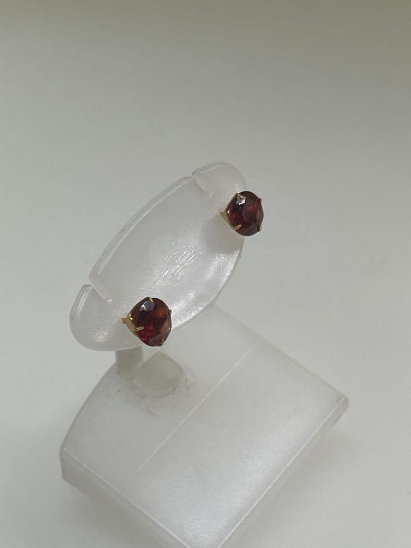 k18・ガーネットピアス・0.7g・中古品