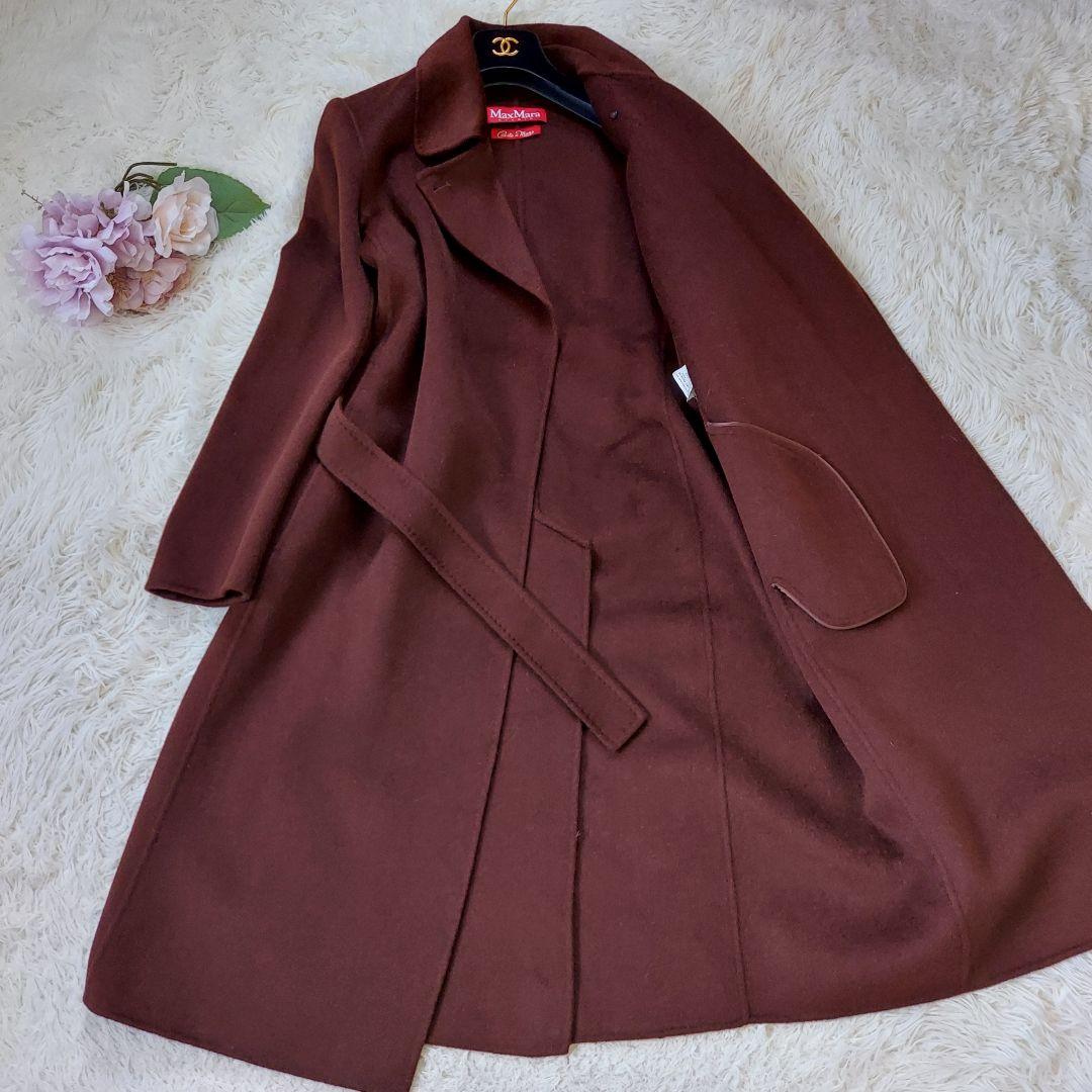 美品✨Max Mara クチートアマーノ カシミヤ混 ロングコート 42 赤 美品✨Max Mara クチートアマーノ カシミヤ混 ロングコート 42 赤