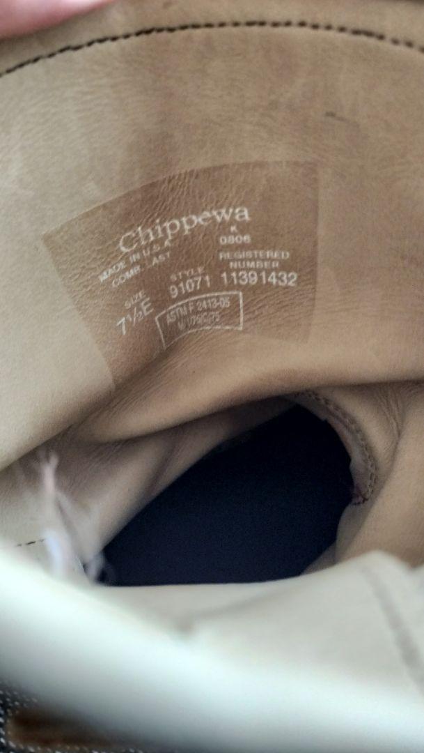Chippewa エンジニアブーツ 7 1/2 E ベージュ