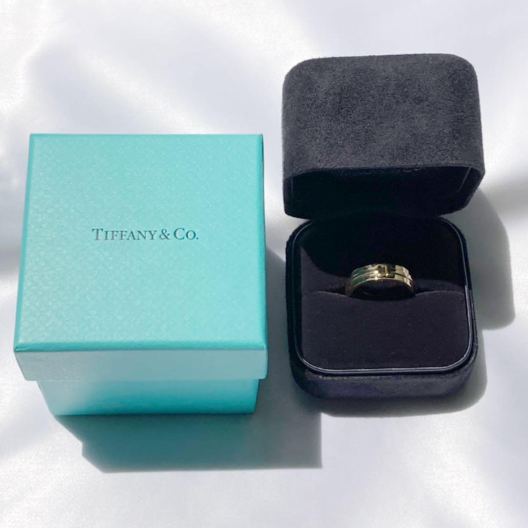 ティファニー t two ワイドリング 15号 YG 18k