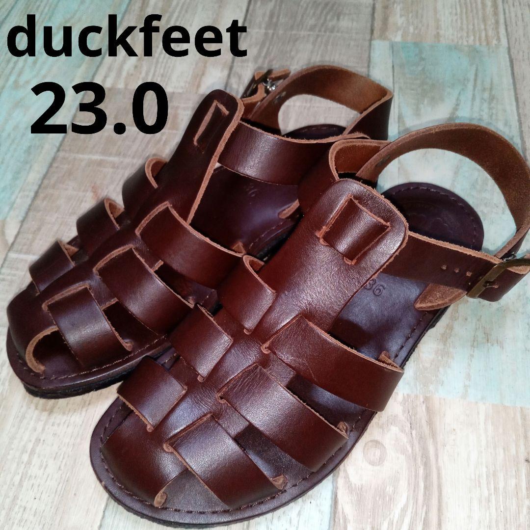 美品 duckfeet 23.0 グルカサンダル ダークブラウン ダックフィート