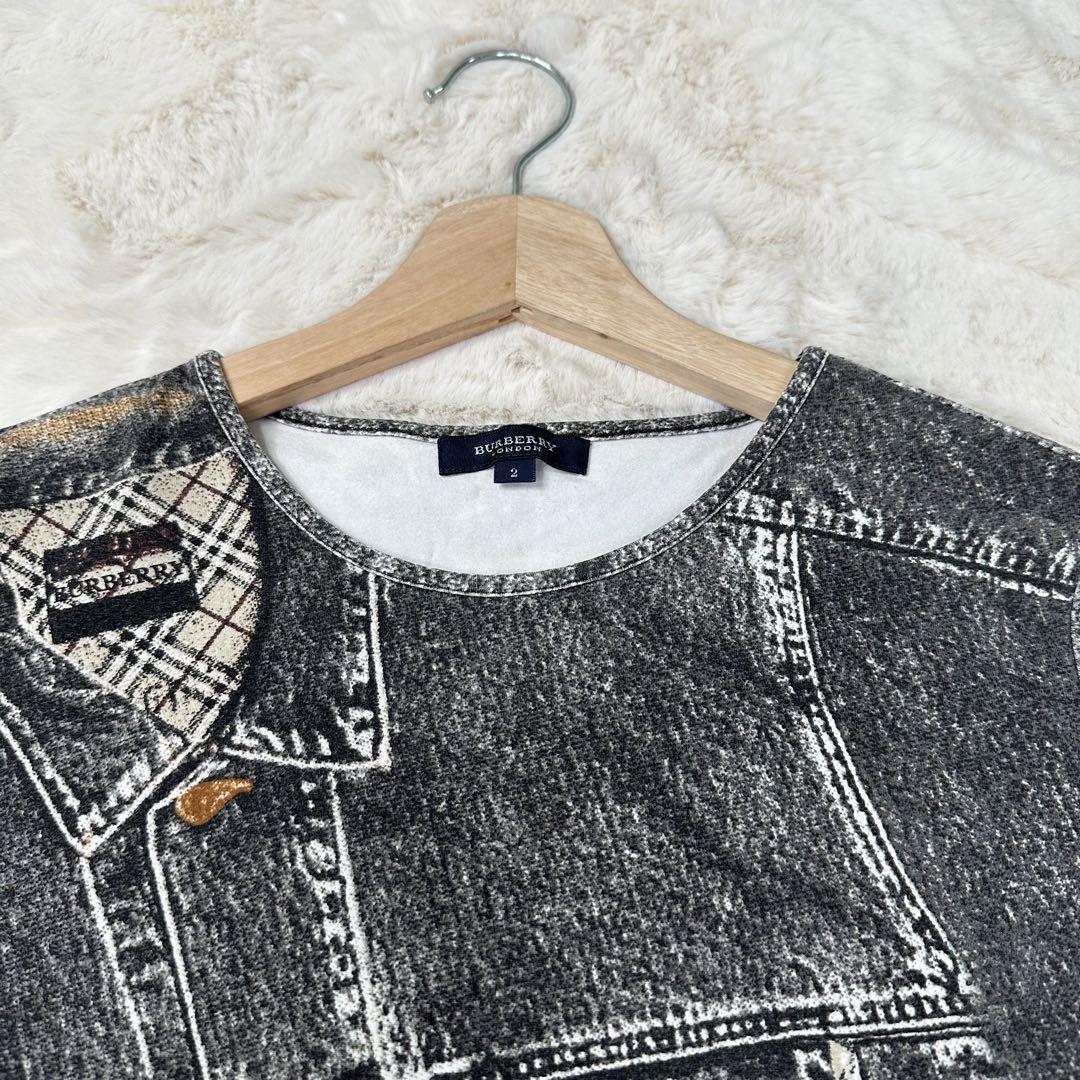 ✨美品✨BURBERRY LONDON デニム風プリントTシャツ 2 M