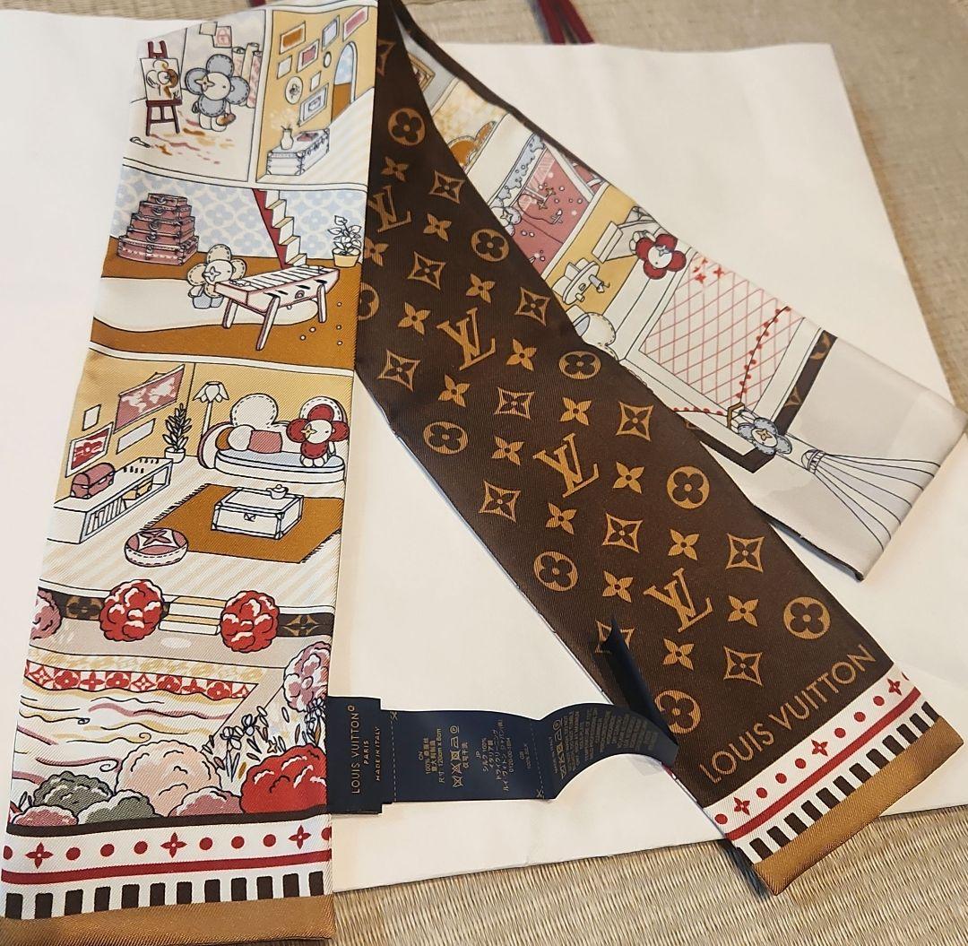 LOUIS VUITTON シルクスカーフ 120cm x 8cm