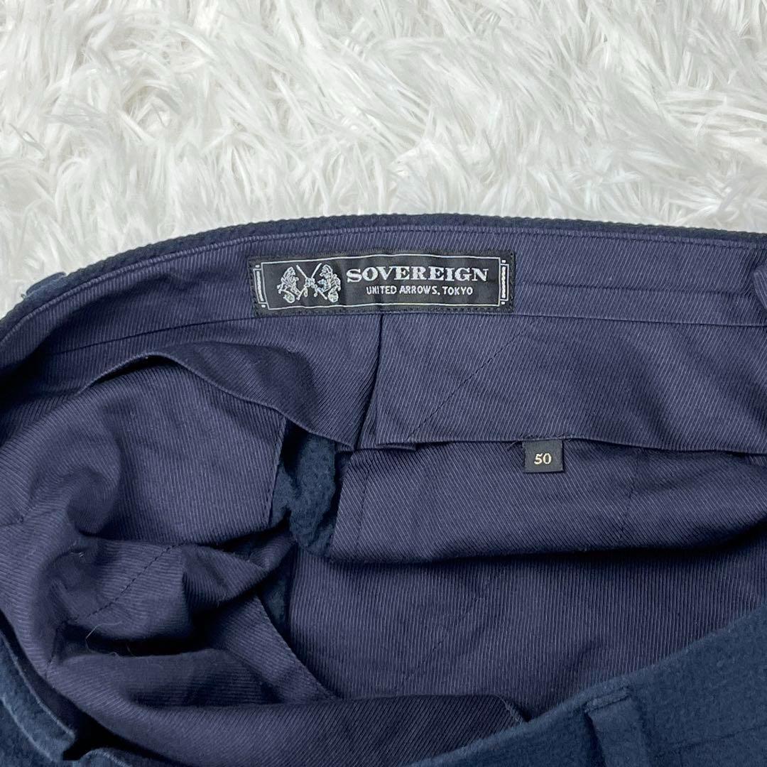 美品　SOVEREIGN シアサッカー　セットアップ　紺　スーツ 50　Ｌ　春夏
